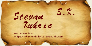Stevan Kukrić vizit kartica